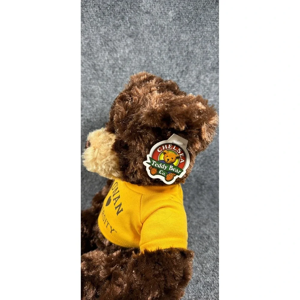 Chelsea Teddy Bear Co Rowan University Plush Brown Bear Yellow Shirt 12 inch NWT